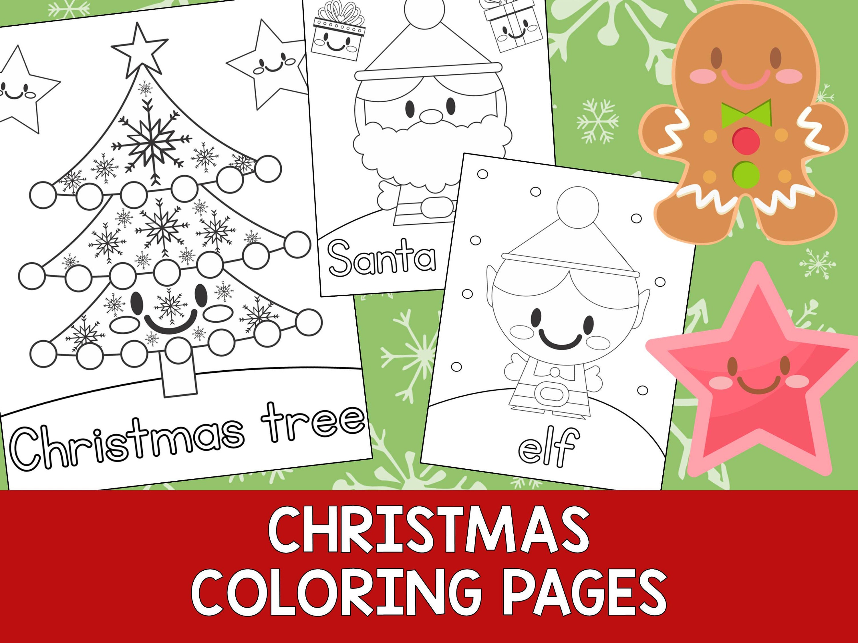 Christmas Coloring Book Pages The Crayon Crowd printable | Etsy