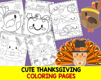 Cute Thanksgiving Coloring Pages - The Crayon Crowd, printable, party, party favors, Coloring book, Sheets, kids, pdf, fall, turkey, autumn