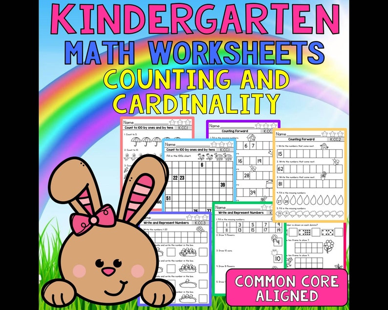 Distance Learning Kindergarten Math Worksheets 1 : | Etsy