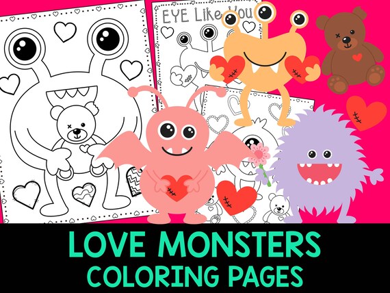 Love Monsters Coloring Book Pages The Crayon Crowd