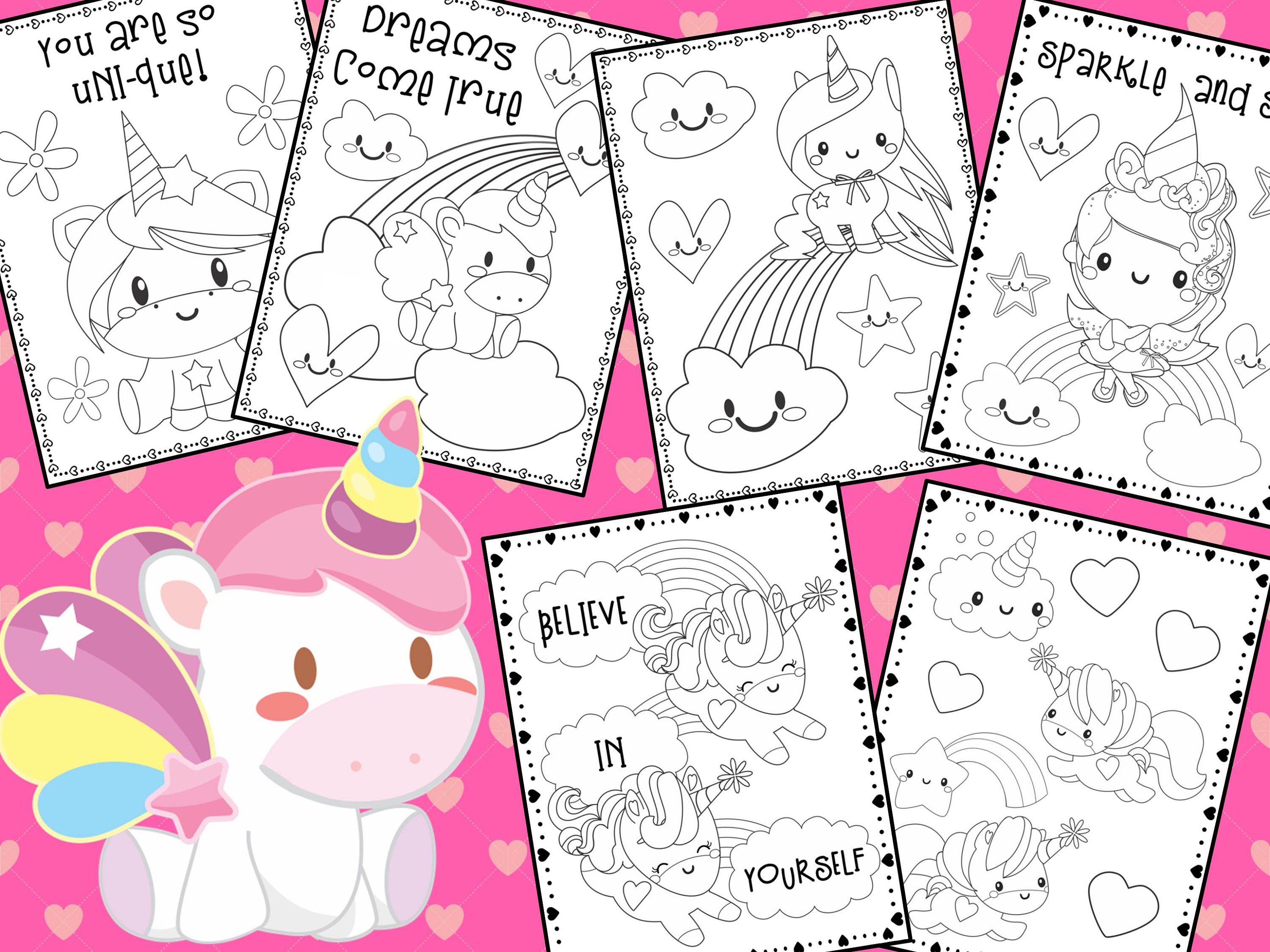 Download Cute Unicorn Coloring Pages 2 The Crayon Crowd Unicorns Etsy