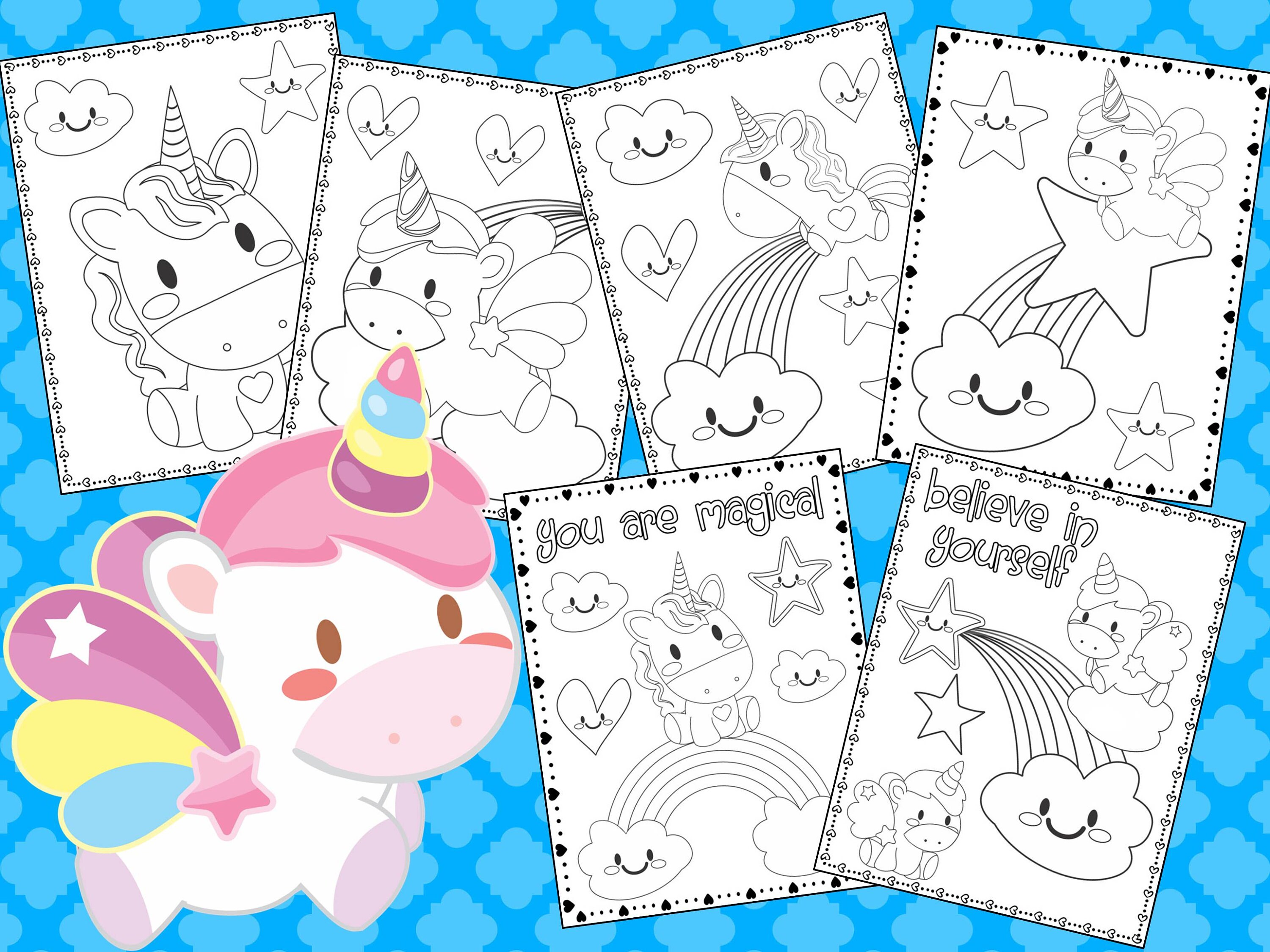 Cute Unicorn Coloring Pages The Crayon Crowd unicorns | Etsy