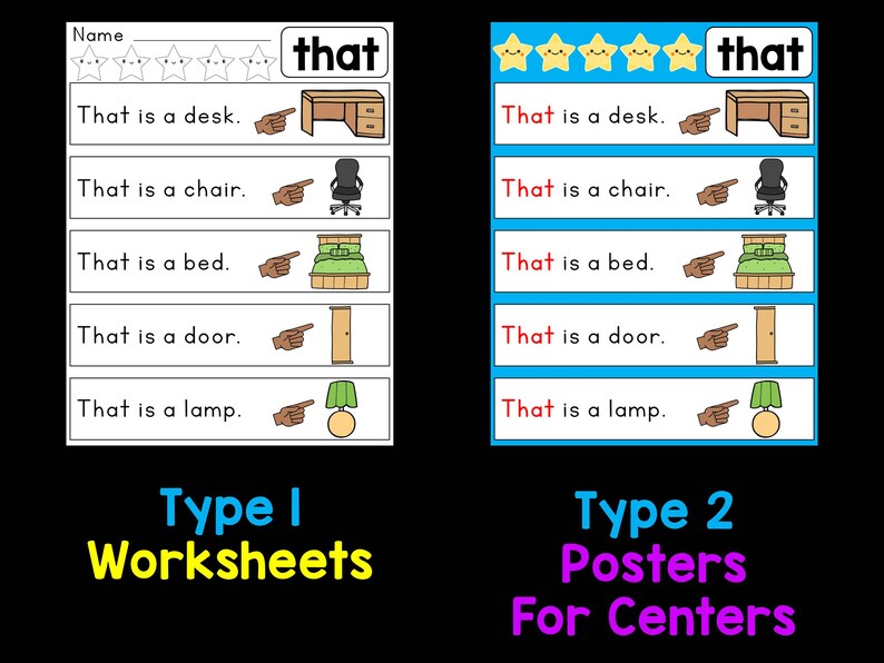 sight word sentences worksheets and posters dolch primer etsy