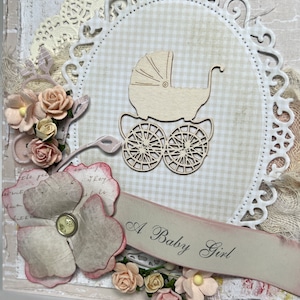 Shabby Chic Handmade Baby congratulation card