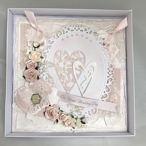 Shabby chique bruiloft gefeliciteerd kaart