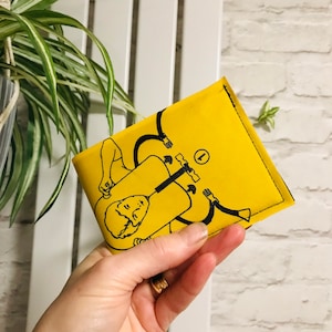 Portefeuille gilet de sauvetage pour avion, portefeuille jaune, gilet de sauvetage, portefeuille recyclé, recyclé, gilet de sauvetage pour avion, souvenirs d'avion