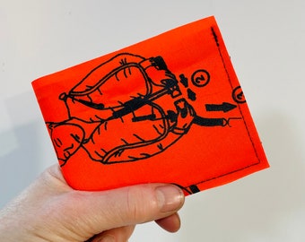 Life jacket wallet, orange wallet, life jacket, recycled wallet, recycled, aircraft life jacket, aircraft memorabilia