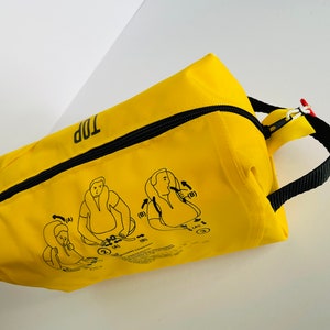 Life vest dopp, life vest washbag, yellow dopp, life jacket dopp, washbag, sponge bag, cosmetic bag, toiletry bag image 3