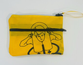 Aircraft Life Vest Purse, Coin Purse, Life Jacket, Recycled Purse