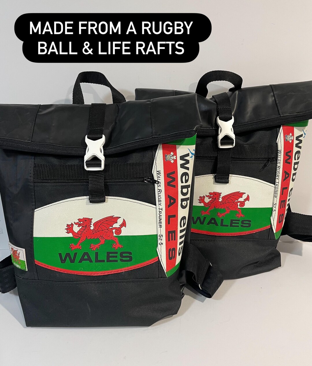 NOW DISCOUNTED Wales Rugby Ball Roll Top Backpack - Etsy UK