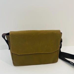 Waxed Cotton and canvas cross body bag