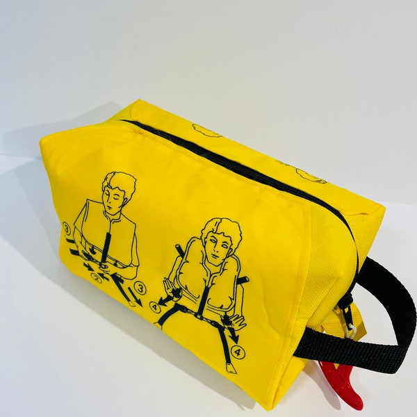 Life vest dopp, life vest washbag, yellow dopp, life jacket dopp, washbag, sponge bag, cosmetic bag, toiletry bag