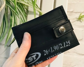 Inner tube wallet, mens wallet, for him, for vegans, for cyclists, for bike lovers, vegan wallet, zip wallet, sustainable wallet, birthday