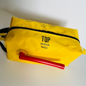 Life vest dopp, life vest washbag, yellow dopp, life jacket dopp, washbag, sponge bag, cosmetic bag, toiletry bag image 2