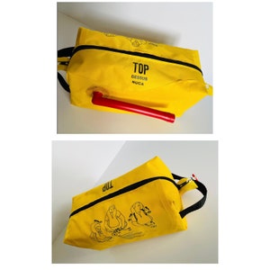 Life vest dopp, life vest washbag, yellow dopp, life jacket dopp, washbag, sponge bag, cosmetic bag, toiletry bag image 1