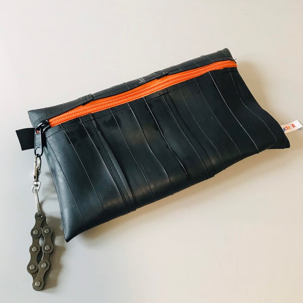 Inner tube zipped pouch, inner tube pencil case, recycled pouch, puncture kit pouch, tube pouch, cyclists pouch