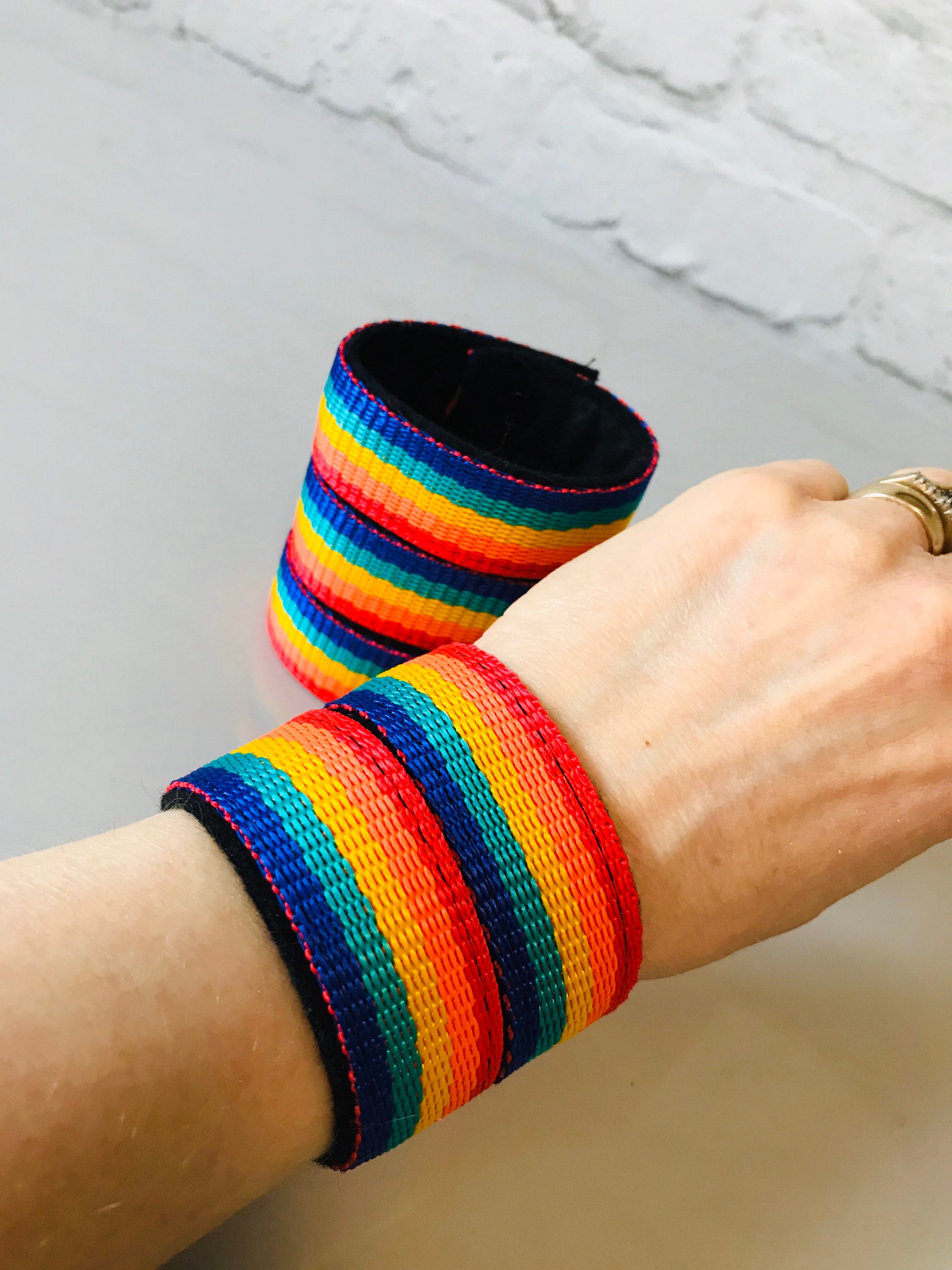 Cuff rainbow cuff pride cuff colourful cuff pride Etsy