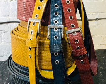 Fire hose belt, fire hose, firefighter belt, firefighter, for him, for her, recycled belt, upcycled belt, unisex belt, strong belt