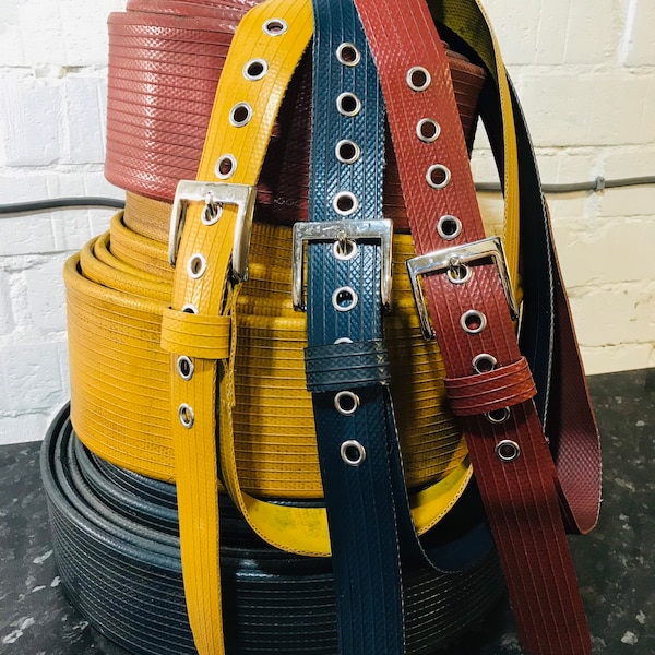 Fire hose belt, fire hose, firefighter belt, firefighter, for him, for her, recycled belt, upcycled belt, unisex belt, strong belt