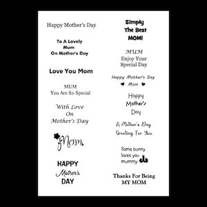 Hoja digital de sentimientos de madre, sentimientos imprimibles para el Día de la Madre, tarjetas para el Día de la Madre, palabras y frases para mamá, arte con palabras para el Día de la Madre