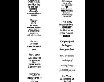 Encouraging Card Inserts JPG Sheet, Printable Card Insert Verses, Positive Words For Cards, Inside Card Sentiments, Inspirational Words