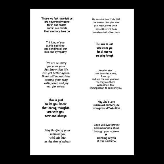 Sympathy Card Inserts Digital Sheet, Sympathy Card Inside Sentiments, Sympathy Words and Phrases, Condolence Card Verses, Sympathy Verses