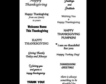 Thanksgiving Sentiments JPG Digital Sheet, Thanksgiving Words And Phrases, Printable Sentiments For Cardmaking, Digital Words, Fall Cards