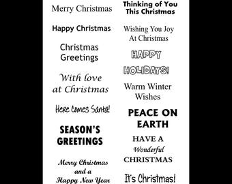 Folha digital JPG com mensagens natalinas, mensagens festivas para imprimir, conjunto de mensagens de Natal, saudações de Natal impressas, palavras natalinas