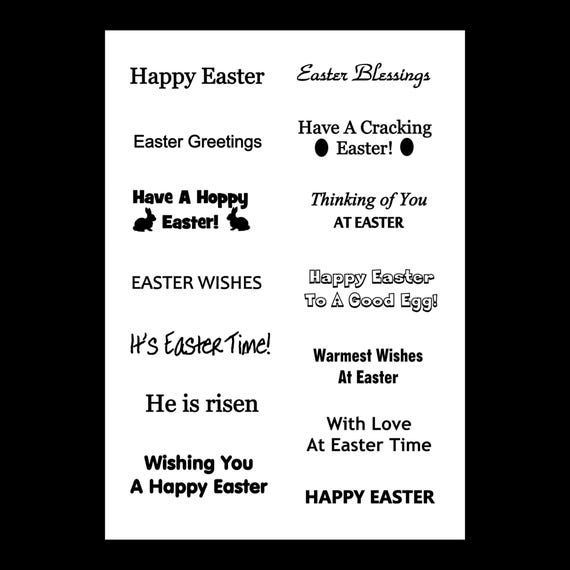 Easter Sentiments Digital Sheet, Printable Greetings Card Sentiments, Easter Words And Phrases, Printable Sentiment Sheet, Digital Crafting