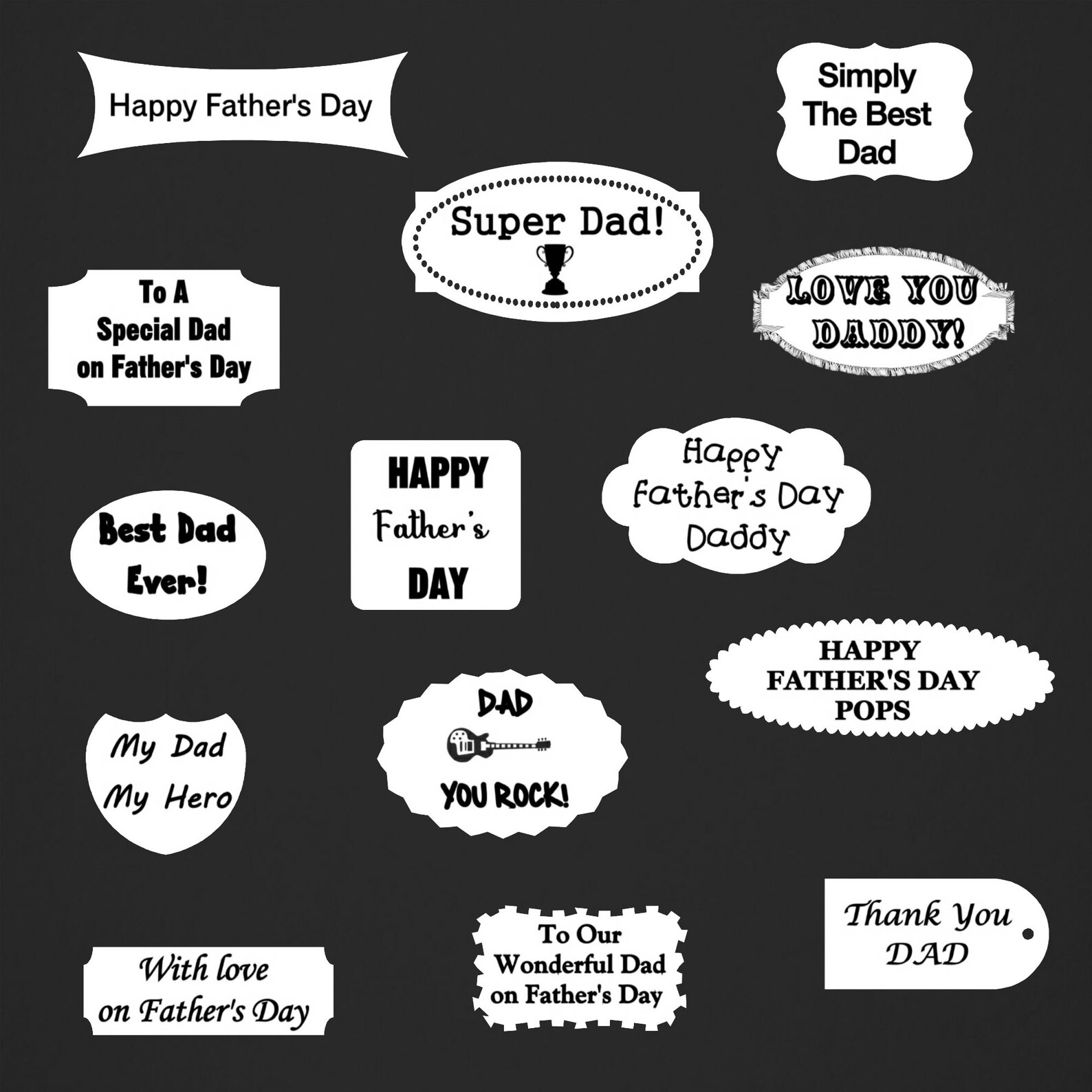 Father Sentiments Digital Sheet, Printable Father’s Day Sentiments ...