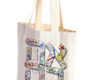 AHAVA (Love) Canvas Shopping Bags • Reusable Double Printed Canvas Tote Bag