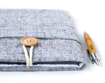 Macbook sleeve, Macbook 12 inch case, Apple Macbook 12 case, Laptop sleeve case, Padded Macbook bag, Macbook Air bag, Gray Linen Unisex