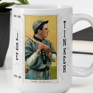 Chicago Cubs koffiemok - honkbalkaart - Joe Tinker T206 serie 1909 - 1911 - MLB mok - PSA - Chicago mok - Vintage honkbalserie