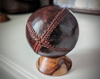 Handmade Baseball  - Ball -  Father's Day Gift - Vintage Leather Baseball - Office Sports Decor - Kids room Décor -  Gift for Him or Her