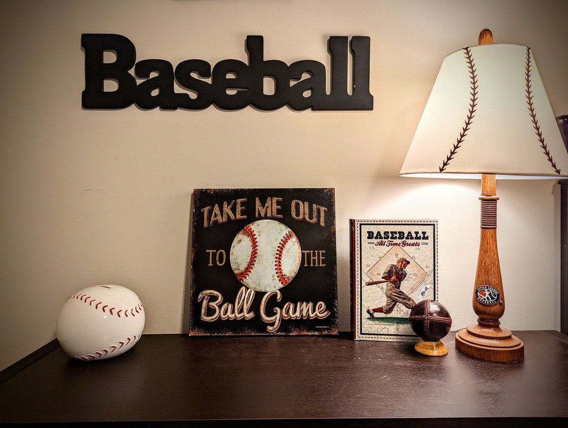 Baseball Vintage Leather Baseball Office Sports Decor Etsy