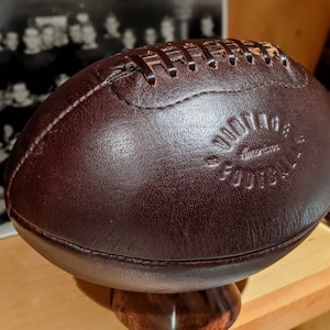 Leather Football - Vintage 1920s Replica Melon Football - Christmas Gift - Office Display - Kids Room - Handmade - Decoration - Sports Decor