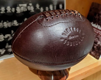 Leather Football - Vintage 1920s Replica Melon Football - Christmas Gift - Office Display - Kids Room - Handmade - Decoration - Sports Decor