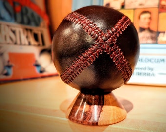 Handmade Full Grain Leather Baseball – 1860s Lemon Peel Replica Display Ball