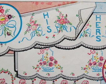 1950s Vogart Textilprints 42 UNCUT Vogart 287 Transfer Pattern Pillow