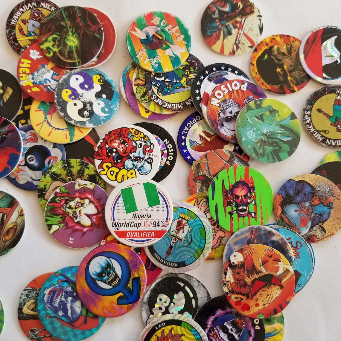 Lot of 5 10 or 15 Vintage used pogs / 1990's random pogs Etsy