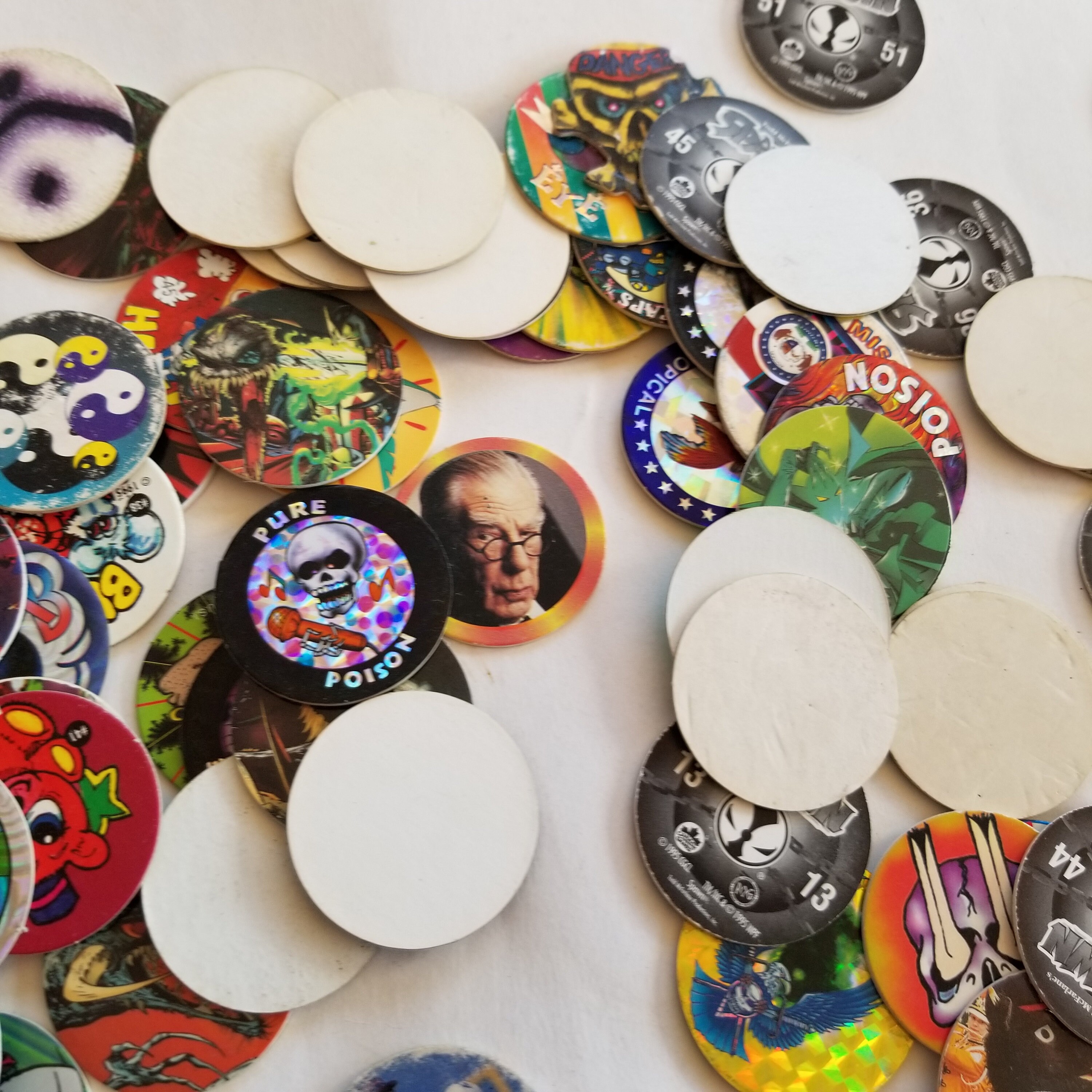 Lot of 5 10 or 15 Vintage used pogs / 1990's random pogs Etsy