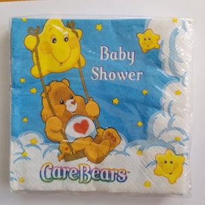 Vintage Care Bears Baby Shower Luncheon Napkins 13 x 13 inches