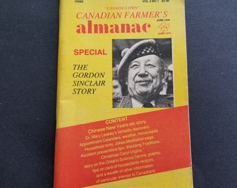 1978 Canadian Farmer's Almanac / Kerr Publishing / The Gordon Sinclair Story