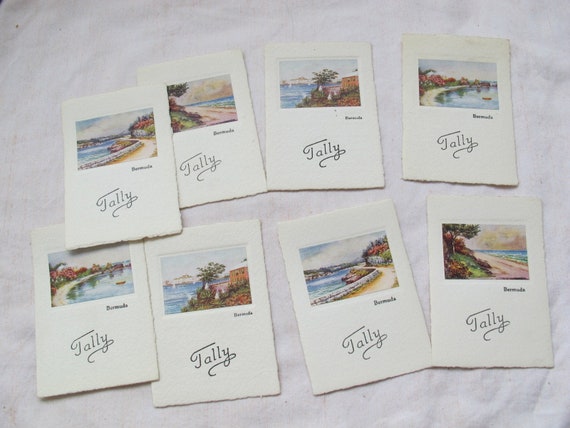 Bermuda tally card set set of 8 Bermuda art Tally cards