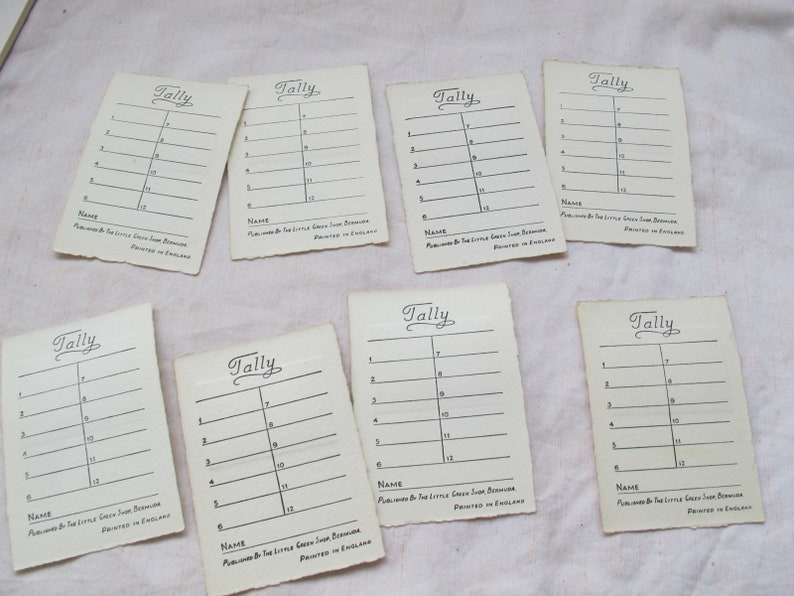 Bermuda tally card set set of 8 Bermuda art Tally cards