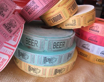 Beer Liquour Refreshment Alcohol Tickets (choice of style) / Pink beer tickets / Green beer tickets / wine tickets