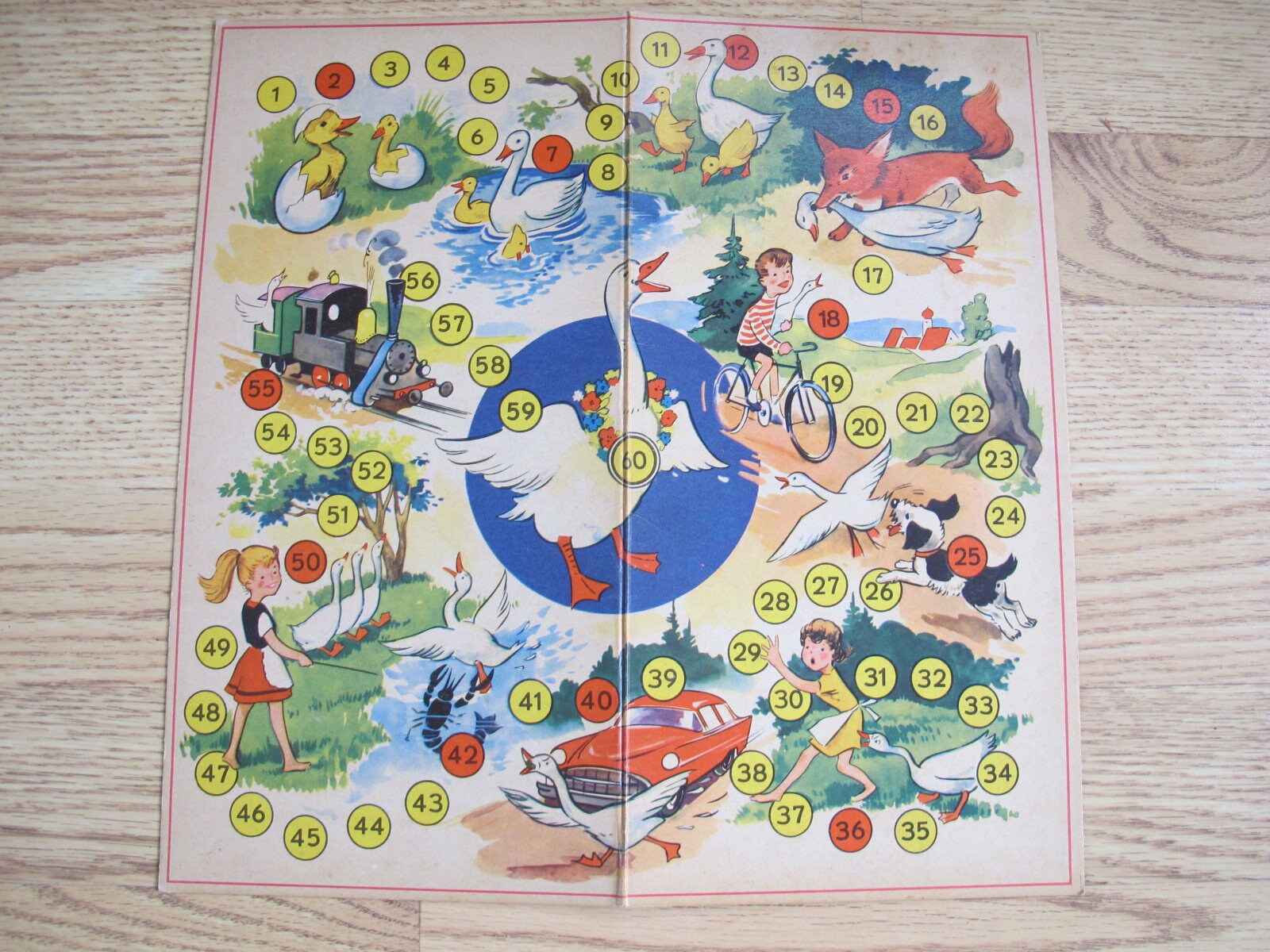 Vintage German Children's game board / Game of the Goose / Etsy