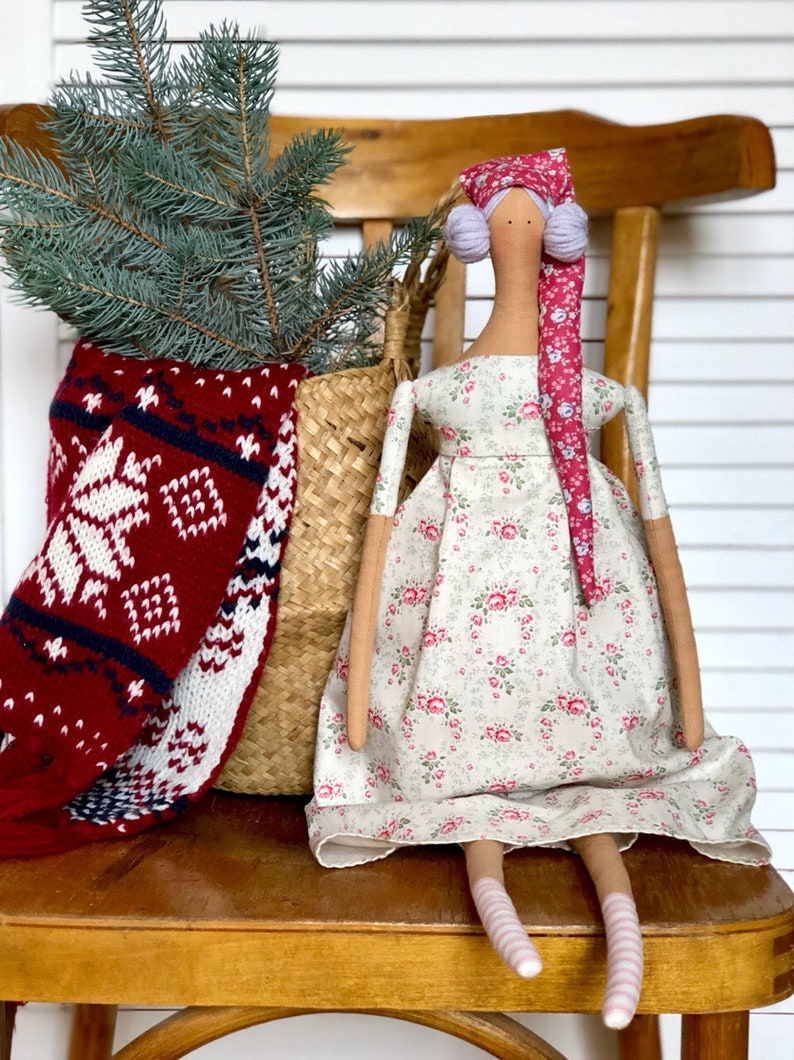 Mrs Santa Claus Tilda Rag Doll Scandinavian Decor Christmas Etsy