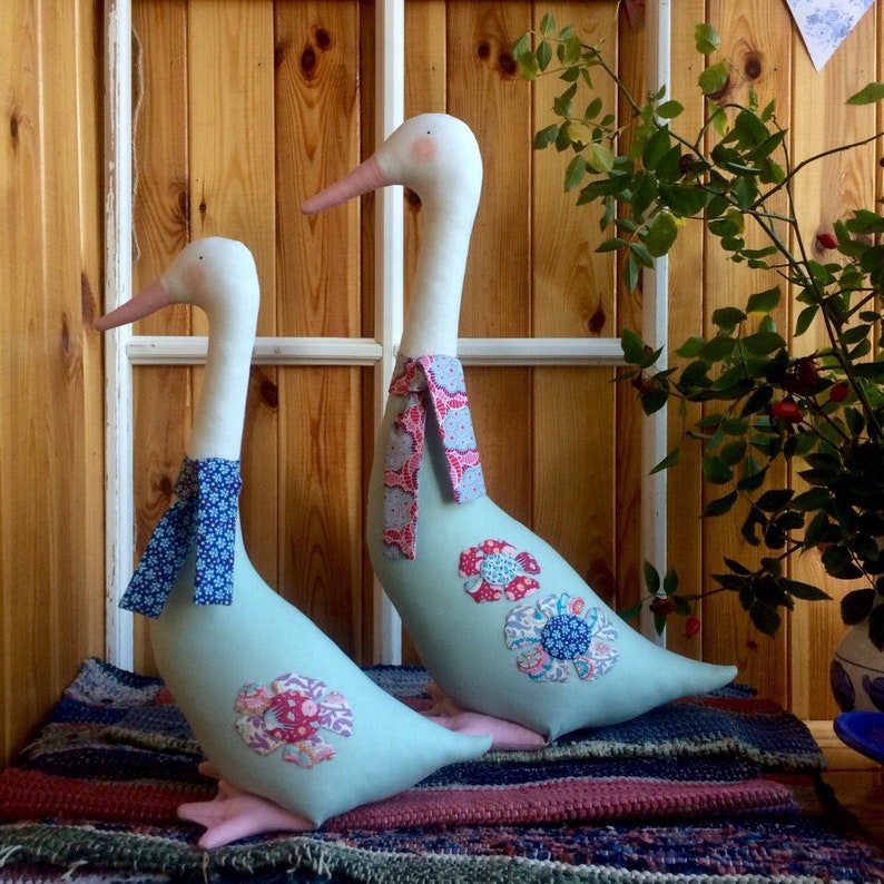 Tilda Goose Stuffed Toy Animals Rustic Style Easter Etsy UK