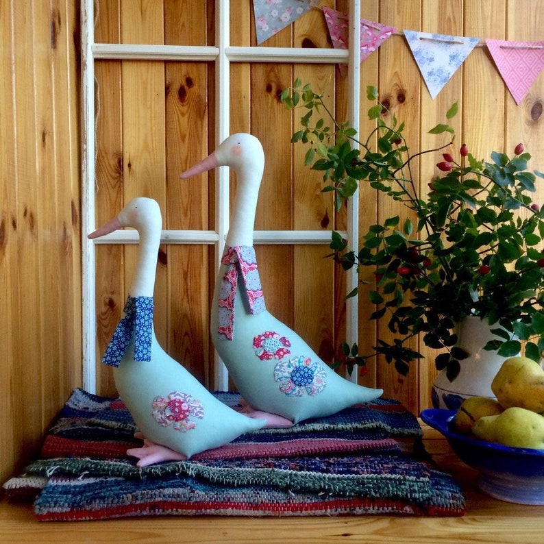 Tilda Goose Stuffed Toy Animals Rustic Style Easter Etsy UK
